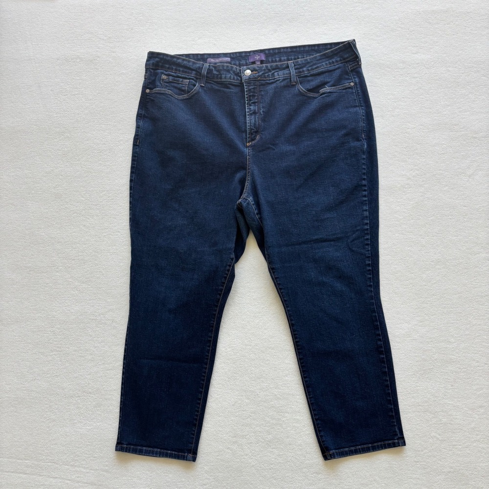 NYDJ Ira Relaxed Ankle Jeans Womens 24W Dark Indigo Blue Excellent W95K47B